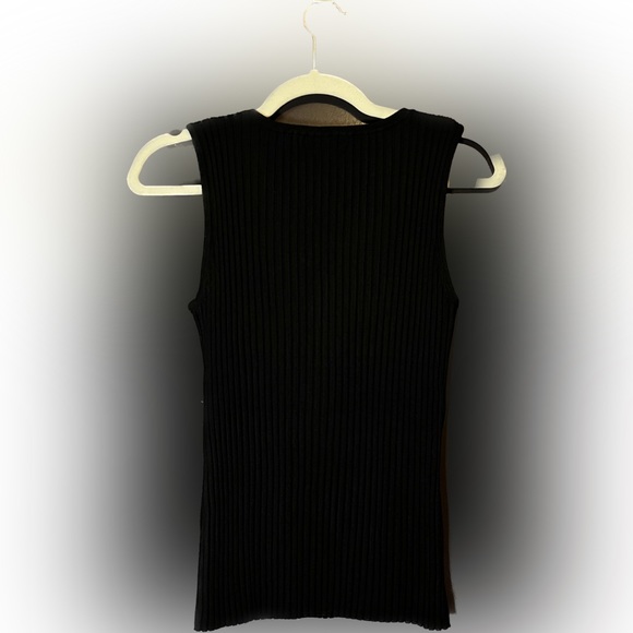 🌟HP Belldini Rib Knit Amber Topaz Jewel Gold Zipper Tank | Black | Size PXL - Picture 3 of 6